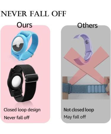 Kids AirTag Bracelet 2 Pack - Purple & Black | Adjustable Anti-Lost Wristband for Apple AirTag | Toddler Air Tag Holder - Buy Online on SooperMarket.com