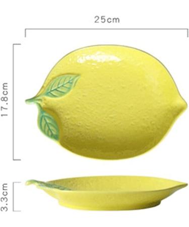 Serving Plates Lemon Shaped Ceramic Dinner Plate Lovely Fruit Plate Household Tableware Personalized Breakfast Dinner Plate Kitchenware Large for Appetizer Dinner and Desserts - Buy Online on SooperMarket.com