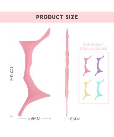 Silicone Eyebrow Stencils - 6 in 1 Reusable Templates for Easy Brow Stamp & Eye Makeup - Perfect for Beginners - Pink - Buy Online on SooperMarket.com