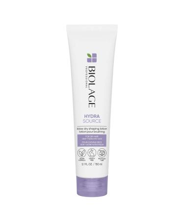 Biolage Hydra Source Blow Dry Shaping Lotion | Heat Protectant | Hydrates & Provides Long-Lasting Style | With Aloe & Hyaluronic Acid | Vegan & Cruelty-Free | Paraben & Silicone Free | 5.1 fl. oz