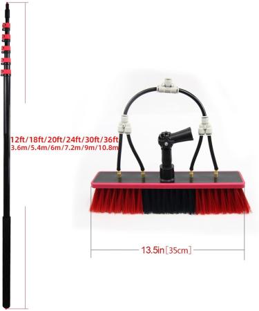 12Ft-36Ft Photovoltaic Panel Cleaning Brush Window Cleaning Pole Water Fed Brush Extension Pole Roof Glass Cleaning Brush Commercial Cleaning Tools/20Ft 35cm Brush Head 6M/21FT - Buy Online on SooperMarket.com