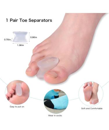 Hallux Valgus Corrector - 8 Pieces Gel Toe Separator Set for Pain Relief and Alignment - Ideal for Diabetic Feet - Men and Women - Buy Online on SooperMarket.com
