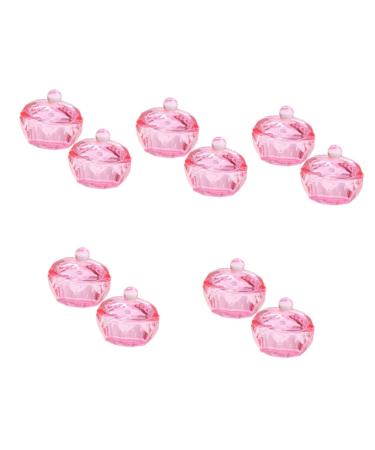 FRCOLOR 10 Pcs Small Glass Dish for Monomer Dappen Dish for Acrylic Nails Dappen Dish Bowl Nail Tips Clear Monomer Holder Stained Glass Colored Glass Dappen Bowl Pink Liquid Vegetable Bowl 4.2x4.2cmx5pcs Pinkx5pcs