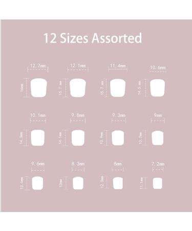24pcs Short False Nails Nude Stick on Nails Gradient Press on Nails Removable Glue-on Nails Fake Nails Women Girls Nail Art Accessories - Buy Online on SooperMarket.com