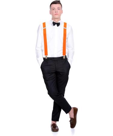 Adjustable Eruinfang 25mm Elastic Braces for Men & Women - Y-Form Style with Strong Clips - Orange - Buy Online on SooperMarket.com
