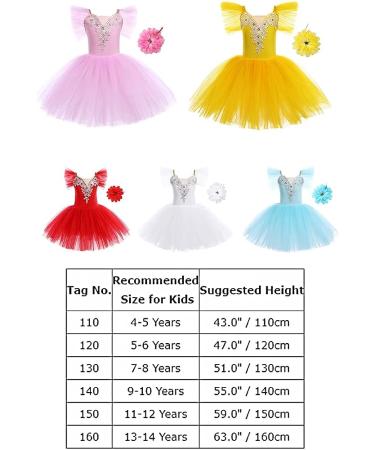 Girls Toddler Ballet Leotards with Glitter Tulle Skirt & Ruffle Sleeves | 2PCS Tutu Dress Set | Pink | 7-8 Years - Buy Online on SooperMarket.com