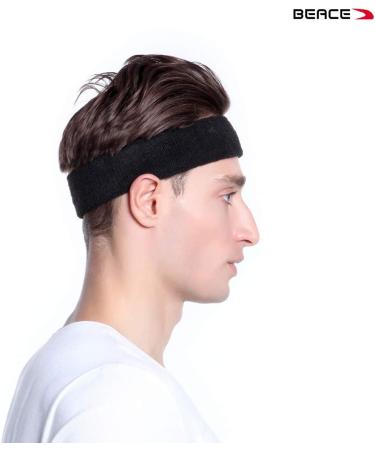 BEACE Sweatbands - Moisture Wicking Headband for Tennis, Basketball, Running - Unisex Sports Sweatband in Black/White/Gray - Buy Online on SooperMarket.com