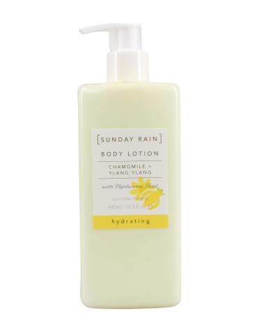 Sunday Rain Chamomile and Ylang Ylang Body Lotion Moisturising Cream Hydrating Moisturiser with Hyaluronic Acid Vegan and Cruelty-Free 440ml