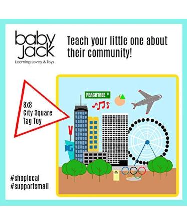 Baby Jack & Co 8x8 Learning Lovey Atlanta Georgia Tag Toy for Babies - USA Cities & Shapes - Soft BPA Free Crinkle Toy - Ideal Baby Gift - Buy Online on SooperMarket.com
