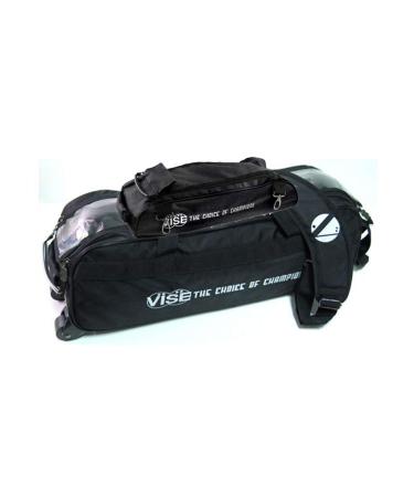 Vise Clear Top 3 Ball Tote Roller Bowling Bag with Shoe Bag- Black