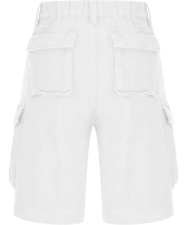 Women's Camo Cargo Shorts | Button Fly with Pockets | Solid Color Knee-Length Summer Shorts - Buy Online on SooperMarket.com