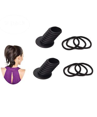 Yikimira Perfect Pony Tool - 2 Pack Black Ponytail Hair Elastics & Bun Styling Tool for DIY Hairstyles - Fast & Voluminous Hair Molding - Buy Online on SooperMarket.com
