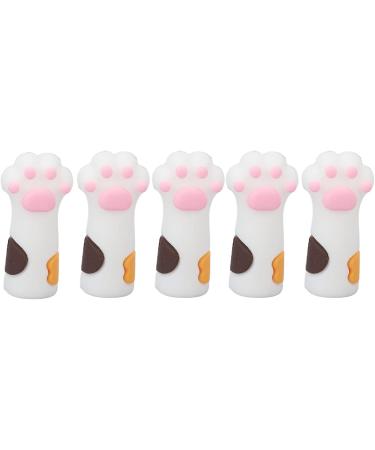 Silicone Cuticle Trimmer Protector Cuticle Scissors Cover Protector Cat Paw Shape Lightweight for Toenails (White) - Buy Online on SooperMarket.com