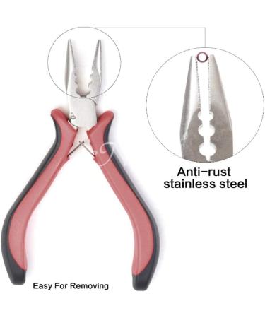 YUIP Hair extension Pliers Mini ring pliers Wig pliers Pliers for wigs Alloy hair extension pliers 3-hole hair extension clamp stainless steel For hair extensions black and pink - Buy Online on SooperMarket.com