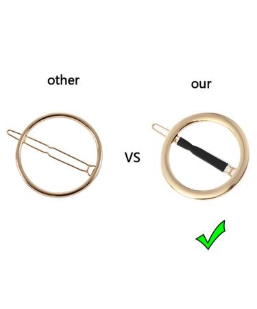 GIYOMI Hollow Hoop Round Circle Hair Clip Set - Minimalist Metal Bobby Pins for Women and Girls - Ponytail Holder Hair Accessories in Gold & Silver - Buy Online on SooperMarket.com