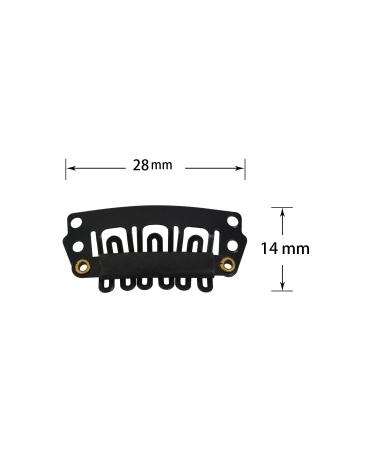 50 U-Shape Metal Snap Wig Clips - 28mm 6-Teeth Combs for Hair Extensions - Black | Durable & Secure | International Shipping - Buy Online on SooperMarket.com