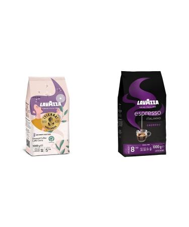Lavazza Tierra Wellness ground coffee ideal for the Mokka Kanne & Espresso Italiano Cremoso Arabica and Robusta coffee beans bundle with coffee beans