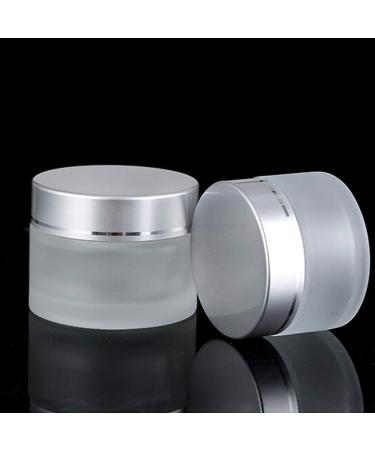 Kingyh 2 pieces of matt glass cream can 50ml cream parlor made of glass with screw cap and liner container glass container Tail for traveling at home storage cream lotions lotion etheric oils powder matt