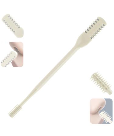 LIEUDAGE Manual Nose Hair Trimmer for Men Dual Blades Clipper Quick Cut Soft Silicone Bristle Brush for a Confortable Cleaning After Trimming Battery-Free Plastic Fence Precise and Safe Groming
