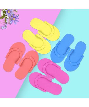Hysagtek 12 Pairs Disposable Foam Flip Flops - Random Color | Lightweight Slippers for Shower, Pedicure, Beach - Buy Online on SooperMarket.com