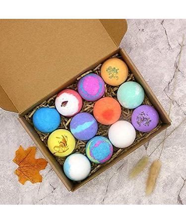 Handmade Bath Bombs Gift Set with Natural Essential Oils - Perfect Birthday Gift for Women, Kids, Men - 12 Piece Bubble Bath Bombs Set - Buy Online on SooperMarket.com