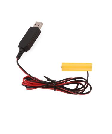 USB 5V to 1.5V AA Battery Eliminators USB Power Supply Cable Replace 1x 1.5V AA Battery for Electric Toy Clock LED Light Replace Batteries 2m