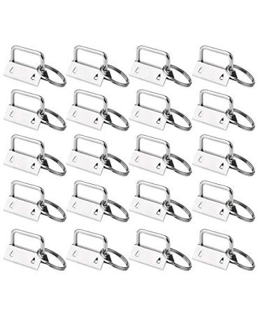 50 Sets Key Fob Hardware Key Fob Keychain Wristlet with Split Ring 1 Inch by HRLORKC