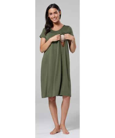 Happy Mama Labor Delivery Hospital Gown Breastfeeding Maternity - Khaki - Buy Online on SooperMarket.com