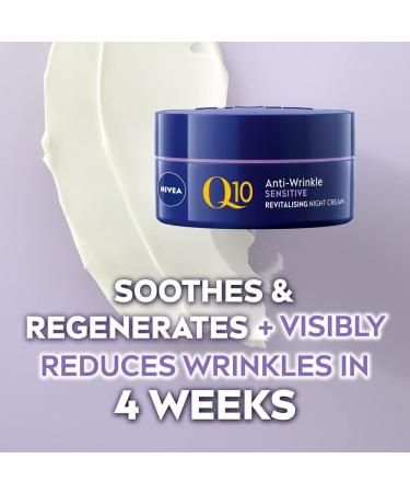 NIVEA Q10 Anti-Wrinkle Sensitive Night Cream - 50ml | Skin Identical Q10 & Liquorice Extract - Buy Online on SooperMarket.com