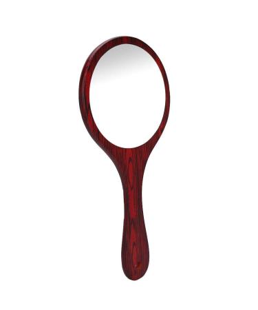 Handheld Mirror Cosmetic Mirror Vintage Hand Held Makeup Mirror with Wood Handle Hairdressing Mirror Vanity Mirror Hand Mirror for Salon Barbers(green)