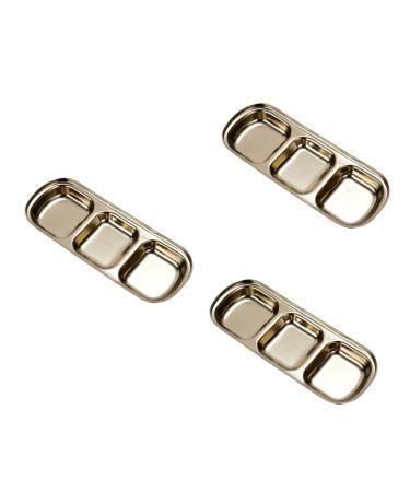Zerodeko 3pcs Vinegar Dish Metal Sauce Dish Dip Dish Metals Metal Seasoning Bowls Serving Dish Sushi Dish Condiment Cups Soy Sauce Dish Metal Snack Bowl Dipping Plates Stainless re-usable Mx3pcs Goldenx3pcs