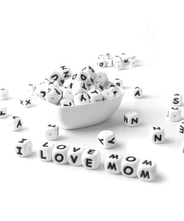 104PCS Square Silicone Alphabet Beads 12MM for DIY Jewelry Making | Weekjoey - Buy Online on SooperMarket.com