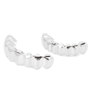 Hip Hop Teeth Fashionable Convenient Halloween Hip Hop Teeth for Women for Halloween Party for Hip Hop Fashion Shows for Men(Silver)
