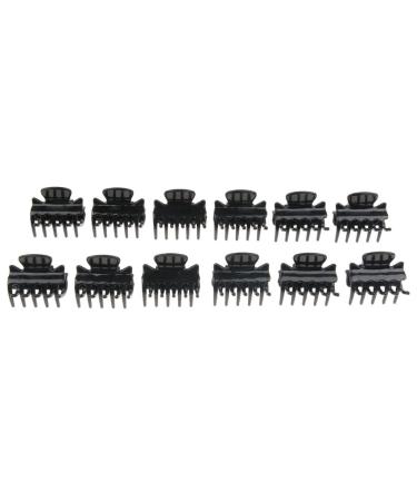 F Fityle 12-Piece Black Resin Mini Hair Clip Set - Hair Grippers & Claw Clips | Stylish Hair Accessories for All Hair Types - International Shipping - Buy Online on SooperMarket.com