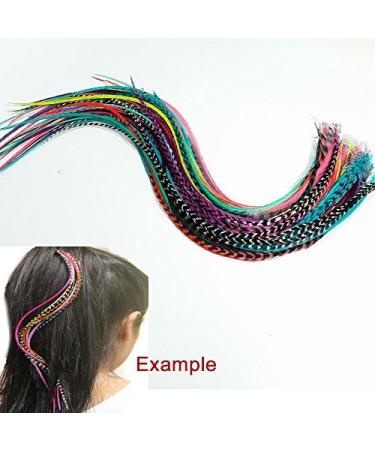 100% Real Rooster Feather Hair Extensions - Long Rainbow Colors Kit | Sexy Sparkles - Buy Online on SooperMarket.com