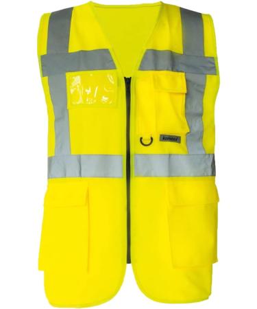 Funny Yellow Safety Vest for Dog Owners - XXL 'DIE mit dem Hund gehen' - International Shipping - Buy Online on SooperMarket.com