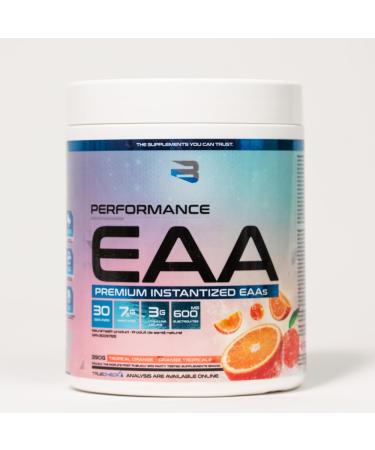Believe Supplements Performance EAA - Essential Amino Acids Formula | Boost Muscle Recovery Performance & Hydration | Sugar-Free & Delicious Flavors Available! (70 servings Tropical Orange) Tropical Orange 70 servings - Buy Online on SooperMarket.com