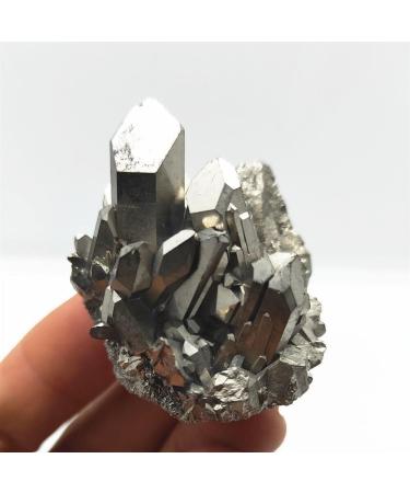 Natural Crystal 50g Silver Angel Halo Quartz Cluster Titanium Coating Natural Electroplating Quartz Cluster Curing Power Stone Crystal HOMEZHOU - Buy Online on SooperMarket.com