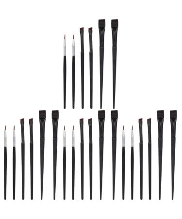 FRCOLOR 24 Pcs Eyeliner Makeup Brush Makeup Eyeliner Brush Gel Eyeliner Brush Cosmetic Eye Wands Cosmetology Kit Dual-use Brush Lip Makeup Eyebrow Brush Girl Artificial Fiber 15.6x1cmx4pcs Blackx4pcs