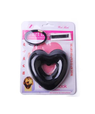 KALLORY Black Hair Rings - Short Heart Shaper Sock for Bun, Women's Hair Ring Maker - Doughnut Shape, Thin Medium Black - Buy Online on SooperMarket.com