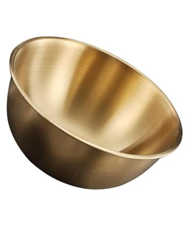 Alipis 2pcs Stainless Noodle Bowl Fruit Salad Daily Use Goldenx2pcs 17X17CMx2pcs