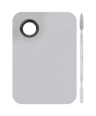 Professional Stainless Steel Metal Mixing Palette with Spatula for Makeup Artists | Beauty Master Tool - Buy Online on SooperMarket.com