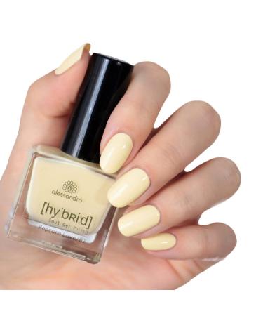 Alessandro Hybrid Varnish Popcorn Love - Pastel Yellow | No LED Perfect Nails in 3 Steps | Lasts Up to 10 Days - 8 ml - Buy Online on SooperMarket.com