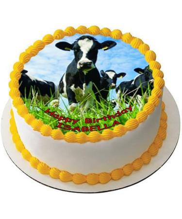COW 7.5 PREMIUM Edible ICING Cake Topper DECORATION FARM ANIMAL D1 - Buy Online on SooperMarket.com