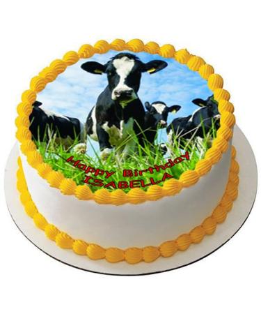 COW 7.5 PREMIUM Edible ICING Cake Topper DECORATION FARM ANIMAL D1