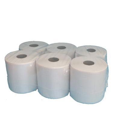 6 Handscarf rolls paper towel roller paper roller Petuing cloths towel paper cleaning rolls recycling tissue nature white midi roll 1-layer 20cm wide 300m on roll