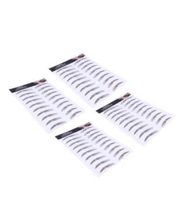NOLITOY 4pcs Authentic Girl Women D Sticker Makeup Female Fake Brow False Eyebrows Grooming Brown