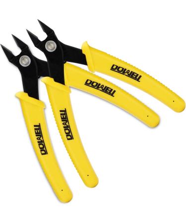 DOWELL Micro Cutter Flush Cutter Electronics Soft Wire Cutter Professional Cutting Copper And Aluminum Wire Cables (2PC)