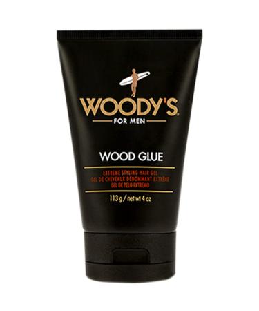 Woody's Wood Glue Extreme Styling Gel for Men  Intense Long-lasting Hold with No Flaking  Quick-drying  Retains Moisture  Suitable for All Hair Types and Hair Styles  4 oz - 1 pack 4 Ounce