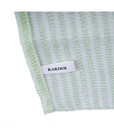 KAKOOI Long Exfoliating Nylon Bath Cloth/Towel - 35 inches (2PCS) Green&Stripes - Magic Shower Washcloth for Body - Buy Online on SooperMarket.com